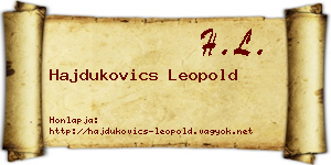 Hajdukovics Leopold névjegykártya
